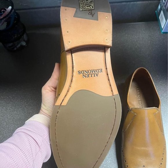 Allen Edmonds Men's Brown Lucca Brogue Oxford Loafers 8.5 - Picture 4 of 4